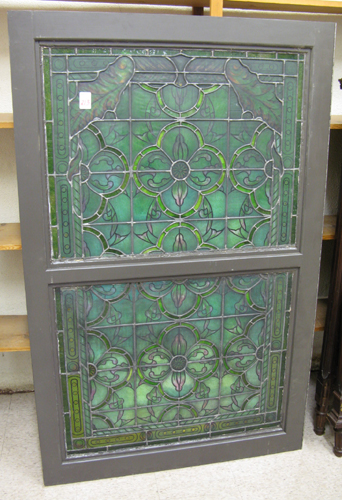 Appraisal: A VICTORIAN STAINED AND LEADED GLASS WINDOW American late th