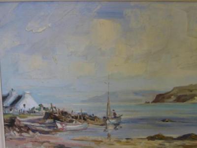 Appraisal: IRISH SCHOOL Coastal Scene County Antrim unsigned x framed