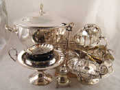 Appraisal: A quantity of silver plate including a soup tureen punch