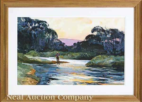 Appraisal: Chet Reneson American Connecticut b Fly Fishers pair of watercolors