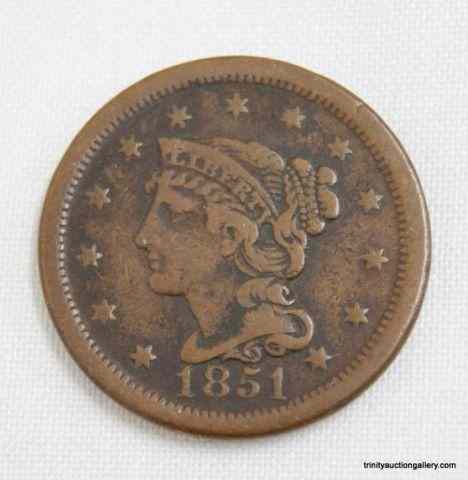 Appraisal: US Braided Hair Large Cent CoinIt has great details and