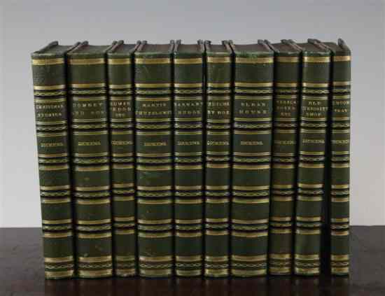 Appraisal: CHARLES DICKENS The Works twenty vols green leather and marbled