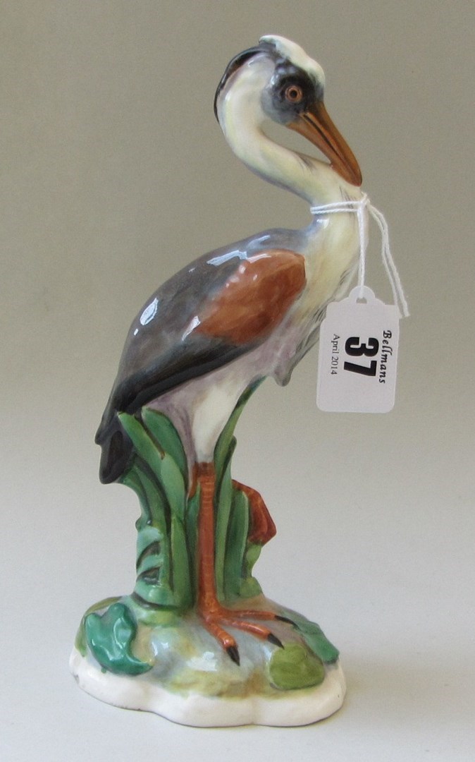 Appraisal: A small Minton porcelain figure of a heron circa impressed