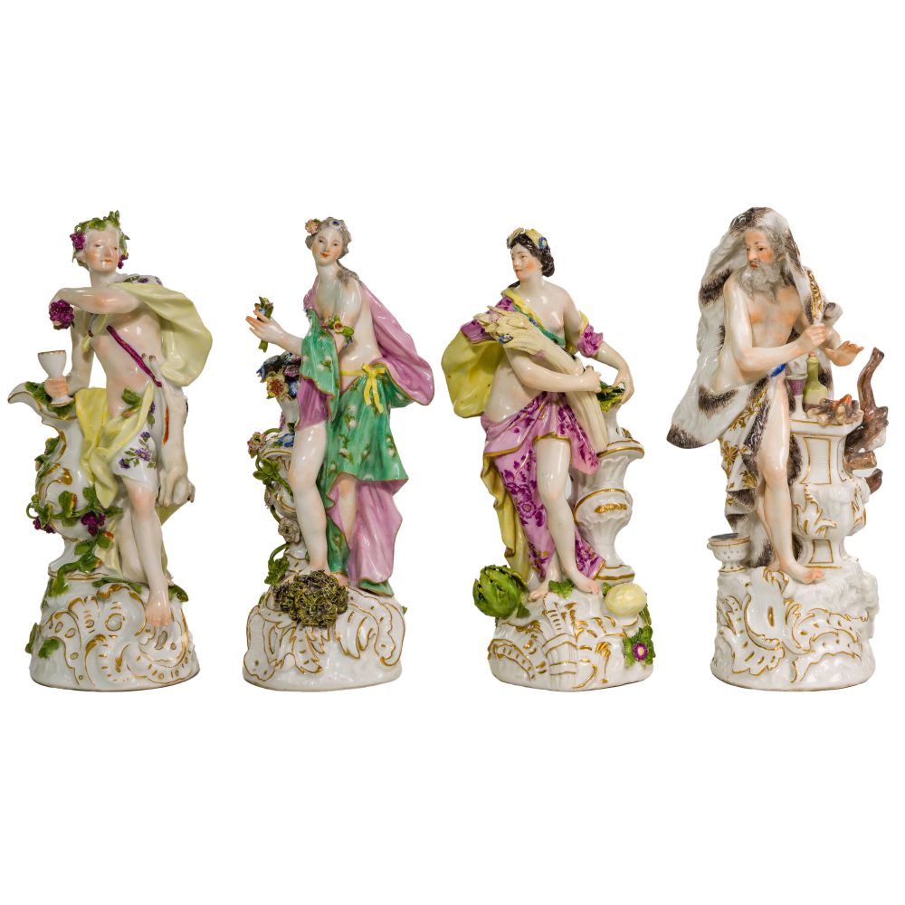 Appraisal: MEISSEN FOUR SEASONS PORCELAIN FIGURINE COLLECTIONSet of modeled by F