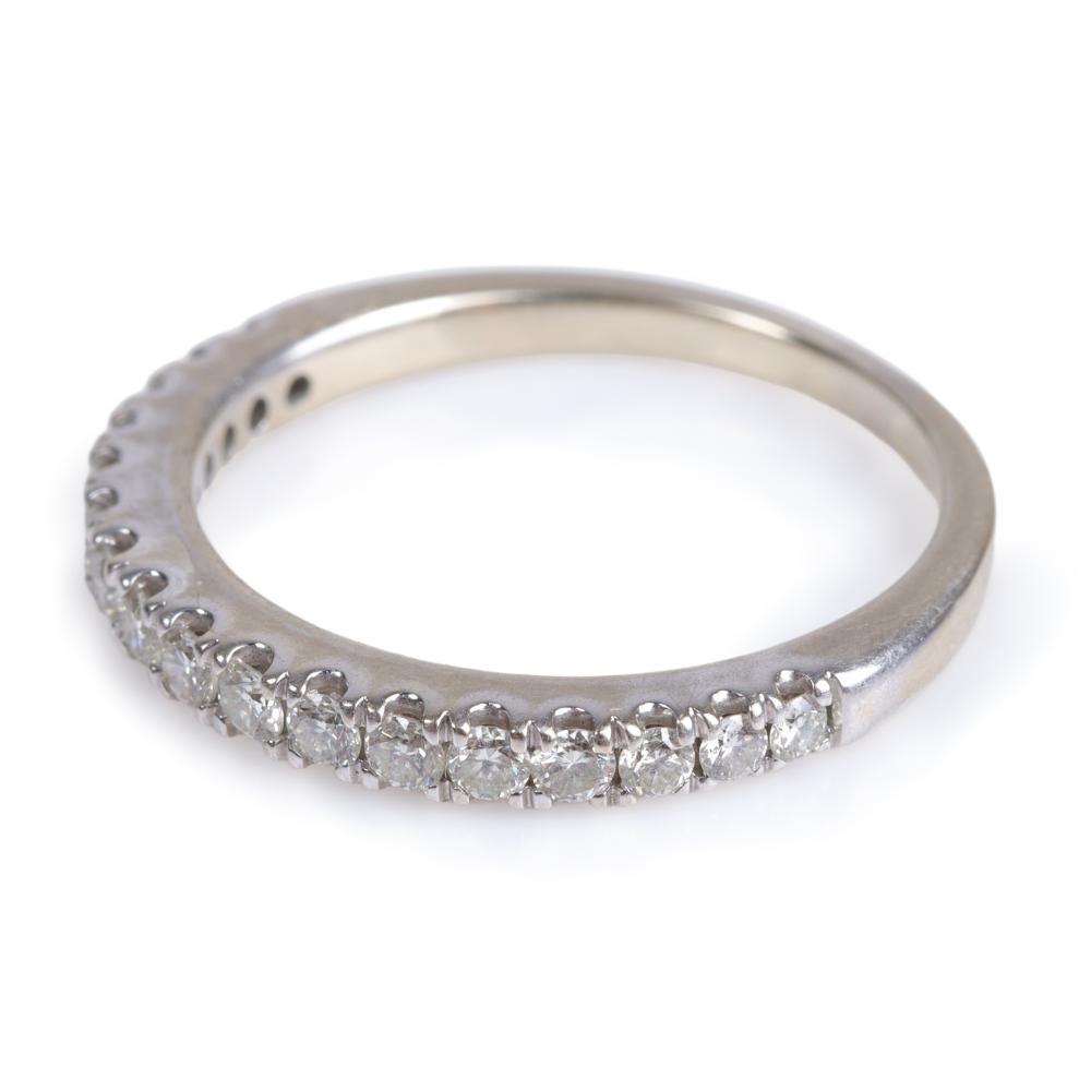 Appraisal: White gold K diamond wedding band stacking ring dwt Confirmed