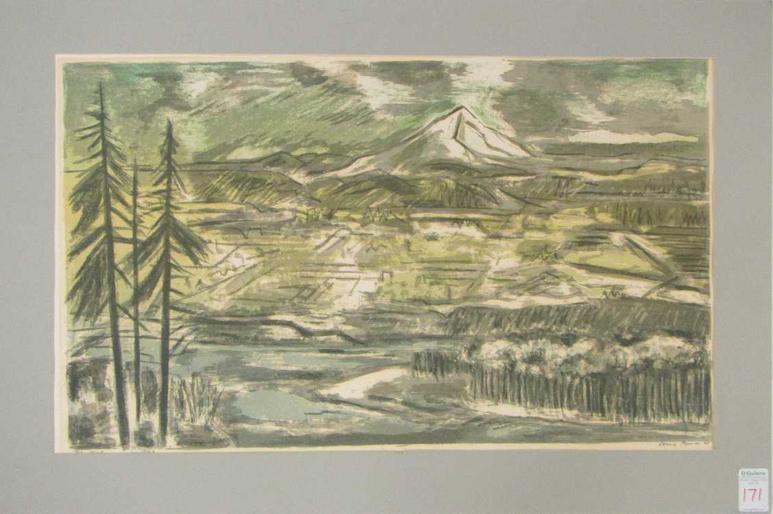 Appraisal: LOUIS D BUNCE ORIGINAL SILKSCREEN Portland Oregon - Mt Hood