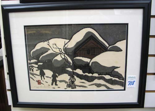 Appraisal: KIYOSHI SAITO Japanese - An original color woodcut Village landscape