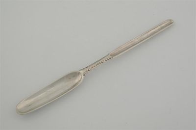 Appraisal: A George II marrow scoop with feather-edging crested maker's mark