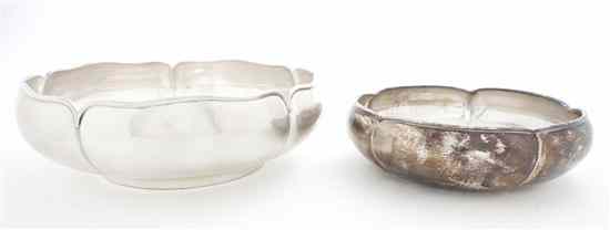 Appraisal: Two American Arts Crafts Sterling Silver Bowls Kalo Chicago each