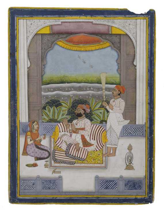 Appraisal: INDIAN MINIATURE Jodhpur early th century x cm Maharaja of