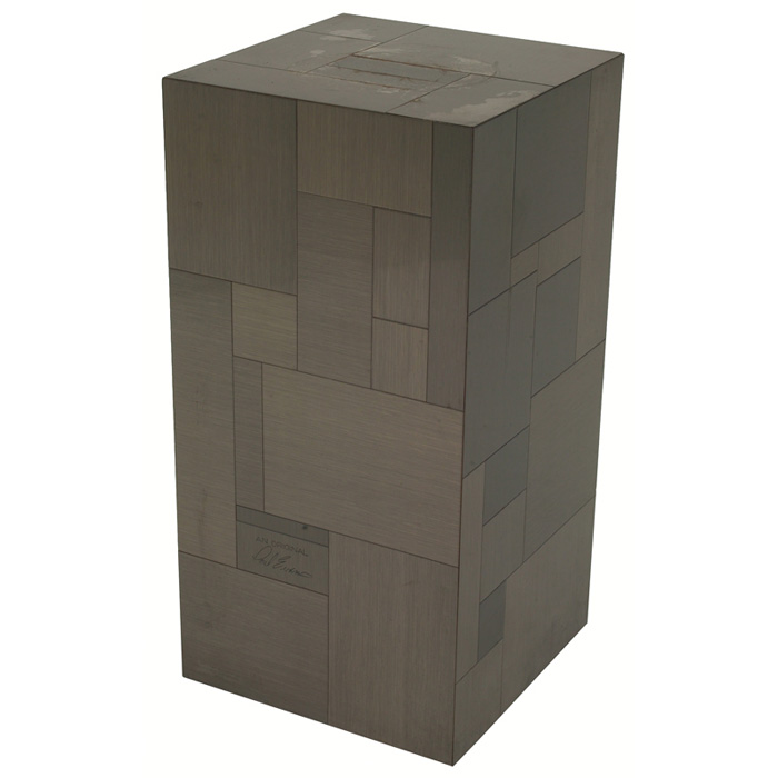 Appraisal: Paul Evans Cityscape pedestal by Directional patchwork squares with uncommon