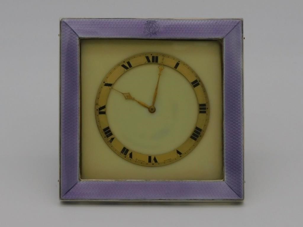 Appraisal: Birmingham sterling frame Swiss movement Monogrammed at top x Currently