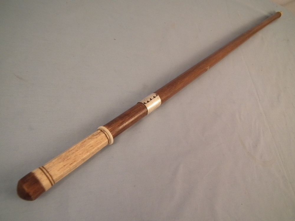 Appraisal: PRESENTATION CANE Antique cane with wooden shaft bone ferrule and