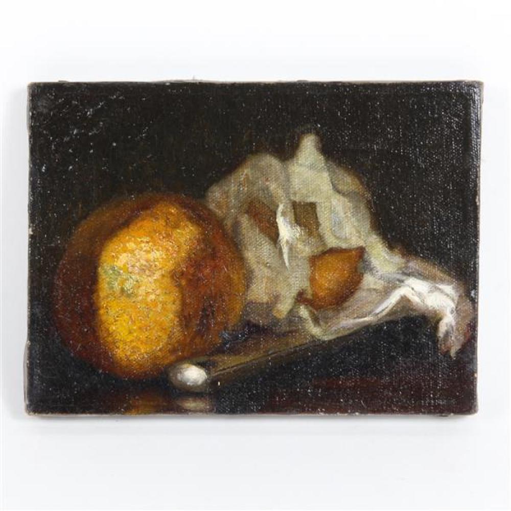 Appraisal: ANTIQUE TH CENTURY CONTINENTAL STILL LIFE WITH ORANGES AND KNIFE