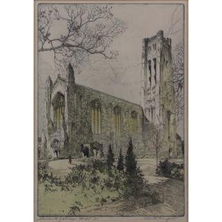 Appraisal: S Chester Danforth American b- Colored Etching University of Chicago