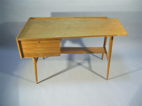 Appraisal: MODERN DANISH STYLE ASSYMETRICAL DESK Mid th century solid maple