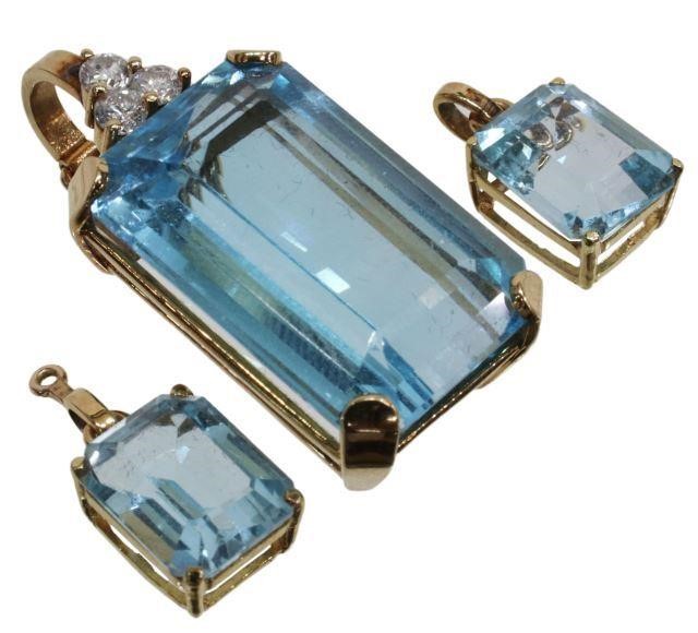 Appraisal: lot of Estate kt gold and synthetic blue topaz jewelry