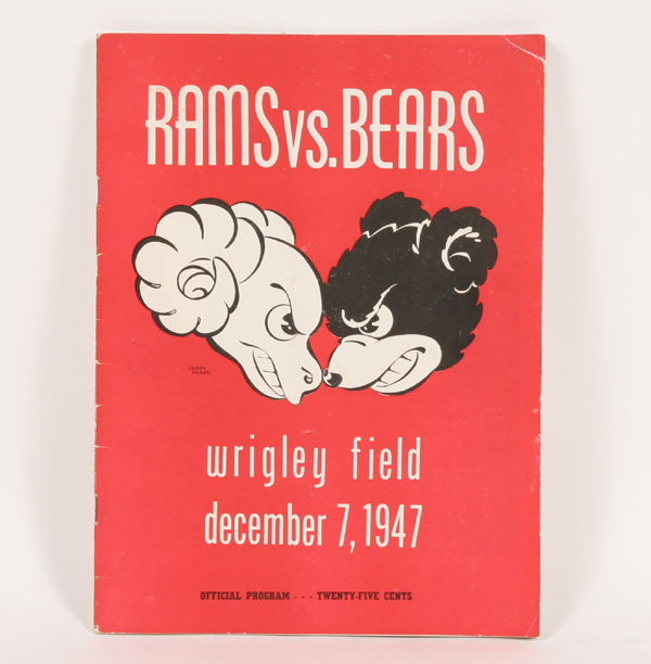 Appraisal: Los Angeles Rams vs Chicago Bears program Played at Wrigley