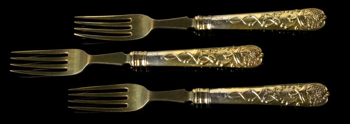 Appraisal: Twelve Victorian Sterling Silver Gilt Dessert Forks hallmarked London six