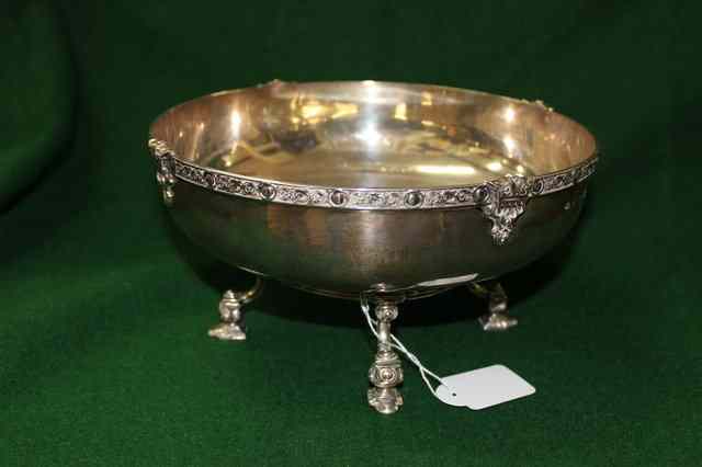 Appraisal: AN EARLY TH CENTURY SILVER BOWL AND STAND the stand