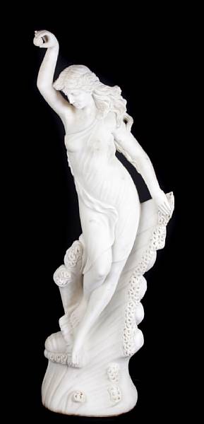 Appraisal: A carved marble figure of a woman height ft in