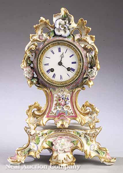 Appraisal: A Paris Porcelain Mantel Clock late th c in two