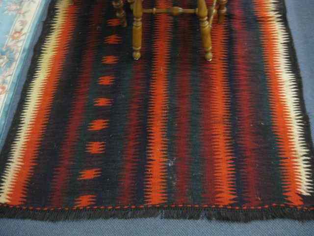 Appraisal: Handmade Tribal Rug flat weave overall geometric design ' ''