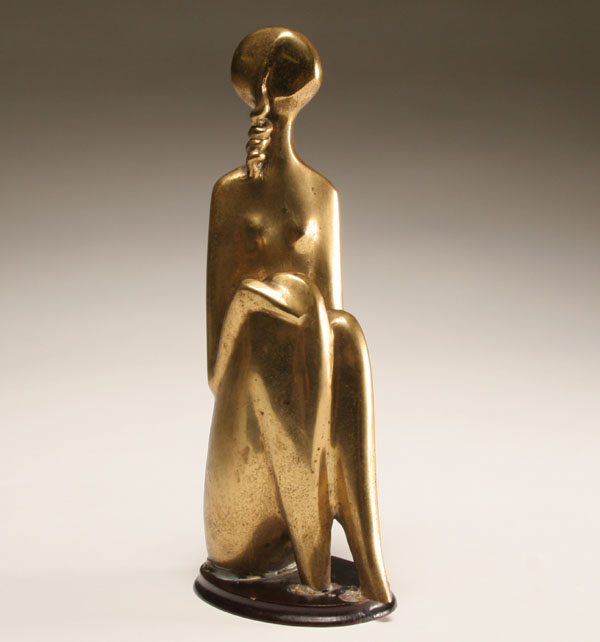 Appraisal: Itzhak Izzy Assour Israeli th century nude female brass sculpture