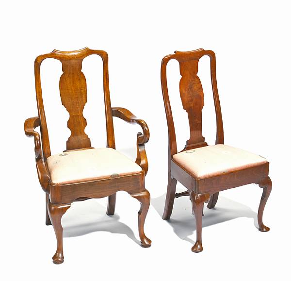 Appraisal: A set of eight George I walnut chairs first quarter