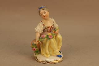 Appraisal: Antique Augarten Girl w Garland of Flowers porcelain figurine Marked