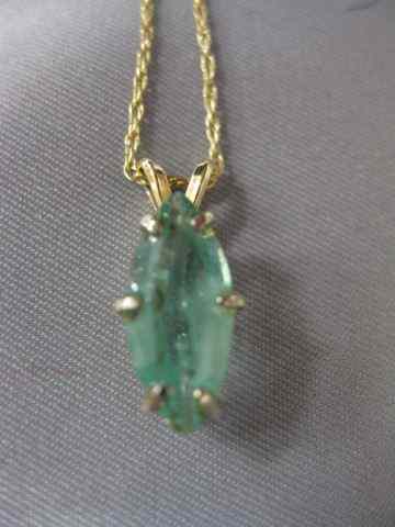 Appraisal: Emerald Pendant marquise cut gem weighing carats in k yellow