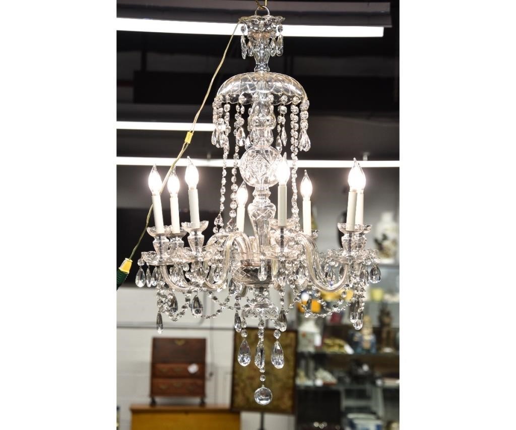 Appraisal: Crystal chandelier with eight arms off a center shaft with