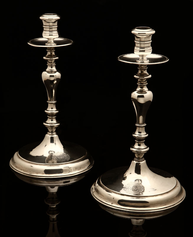 Appraisal: A pair of George V sterling silver candlesticks Crichton Brothers