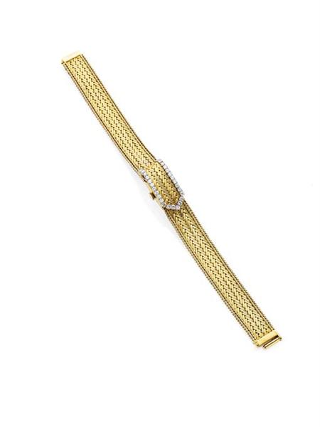 Appraisal: CARTIER - an ct gold lady's wrist watch designed as