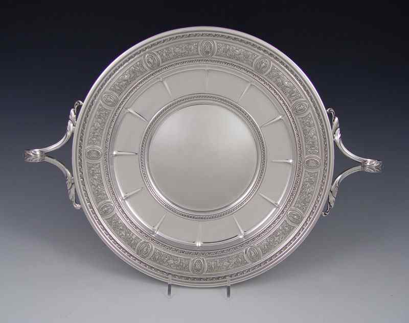 Appraisal: INTERNATIONAL STERLING ''WEDGWOOD'' HANDLED TRAY Tray with applied handles in