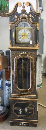 Appraisal: A CHINOISERIE GRANDFATHER FLOOR CLOCK antique styling recent production The