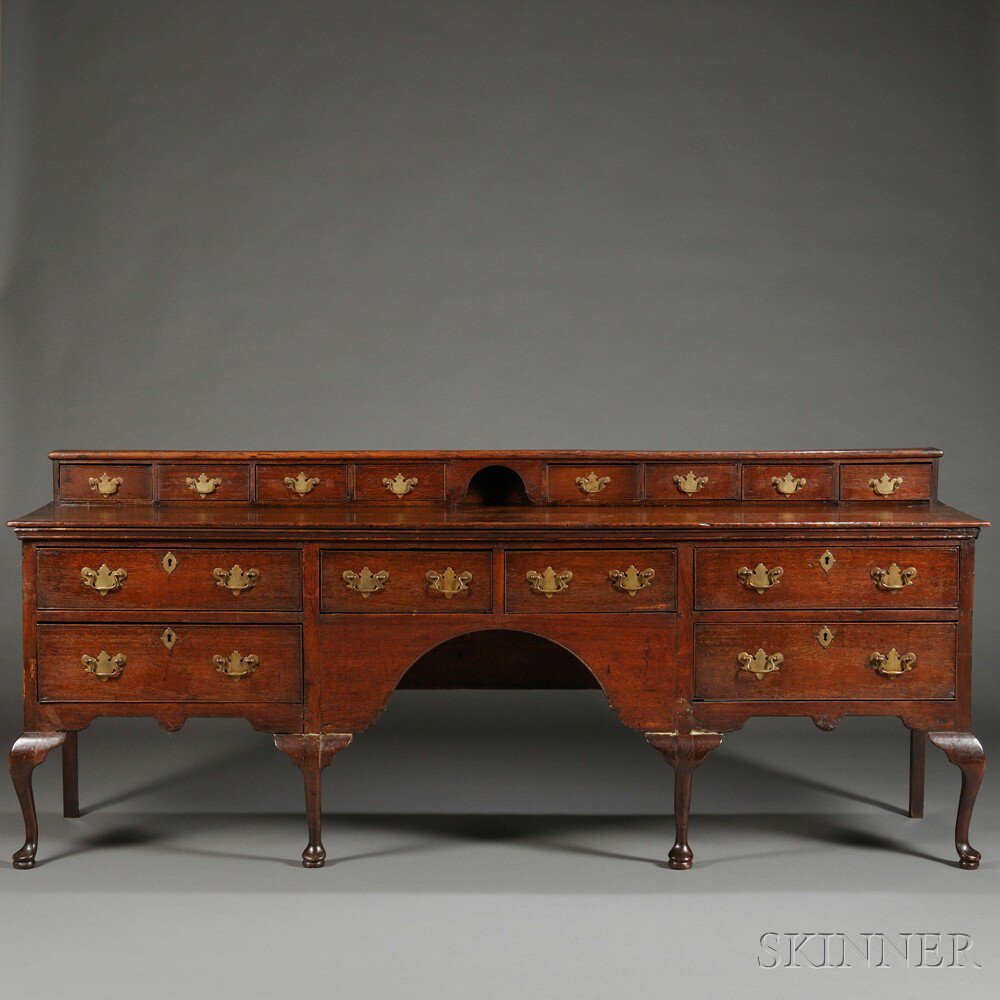 Appraisal: George II III Oak Dresser Base mid- th century with