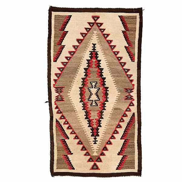 Appraisal: Navajo Western Reservation Weaving woven in red cream and browns