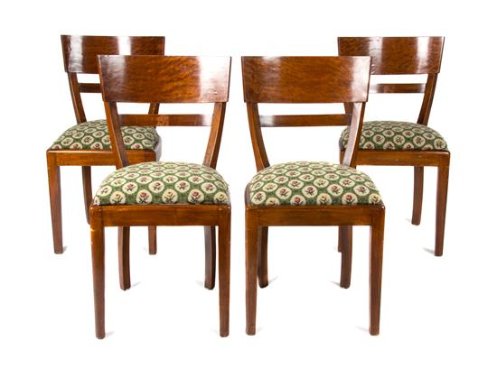 Appraisal: Sale Lot Twelve Art Deco Walnut Dining Chairs th century