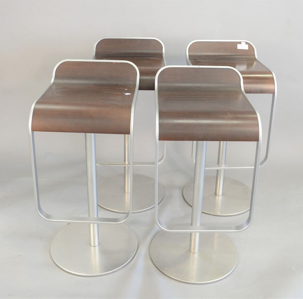 Appraisal: Set of Four Counter Bar Stools adjustable height signed LaPalma