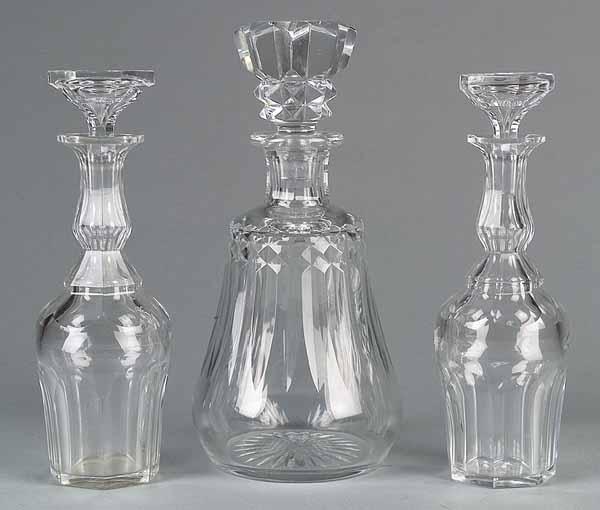 Appraisal: A Baccarat Crystal Decanter pear-form with feather cutting and an