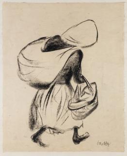 Appraisal: WILLIAM GROPPER AMERICAN - Mexican Woman charcoal on paperplate size