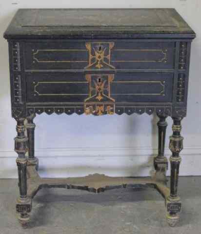 Appraisal: Victorian Ebonized Inlaid Eastlake Vanity Stand From an Old Brookville