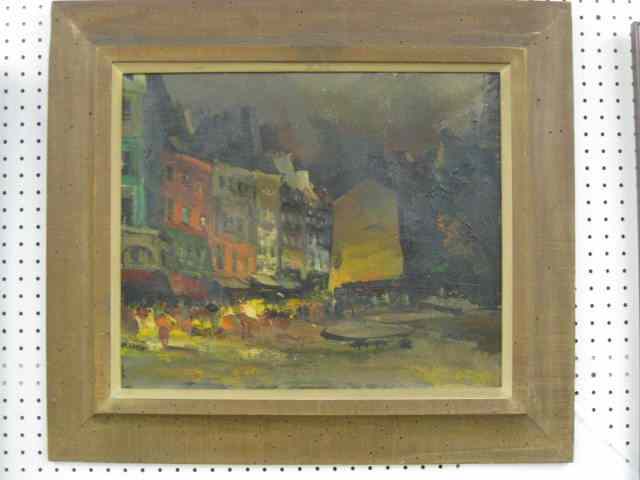 Appraisal: Olivier Foss Oil on Canvas Paris Street scene '' x