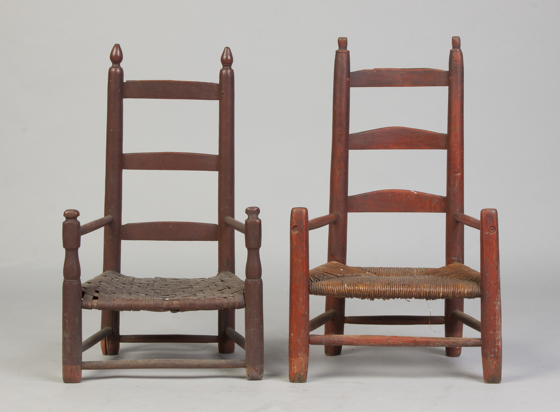 Appraisal: Two New England Slat Back Painted Child's Chairs Early th