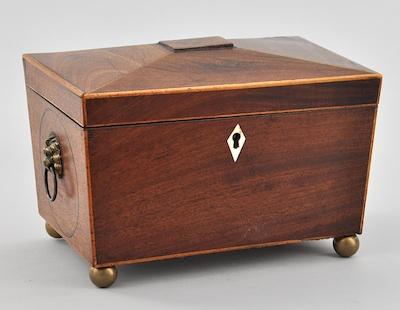 Appraisal: A Regency Tea Caddy th Century Coffer shaped tea caddy