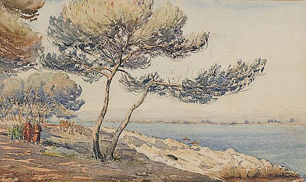 Appraisal: FRED PYE AMERICAN - Island of St Hondrat near Canneswatercolor