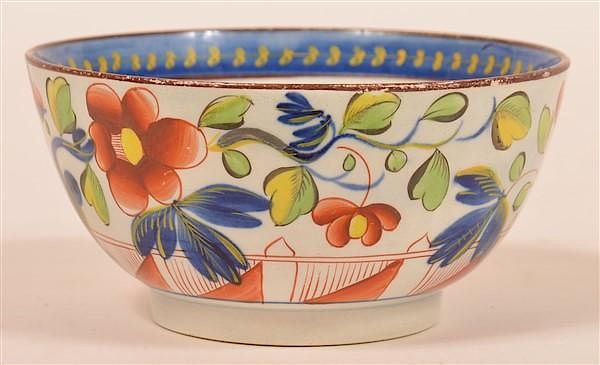 Appraisal: Gaudy Dutch Soft Paste Single Rose Waste Bowl Gaudy Dutch