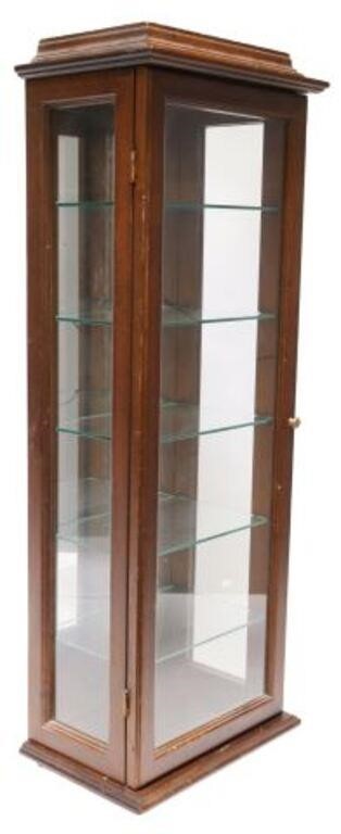 Appraisal: Italian wall-mounted vitrine display cabinet th c step molded cornice