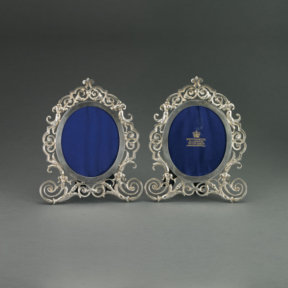 Appraisal: Pair of Late Victorian Silver Photograph Frames Mappin Webb London